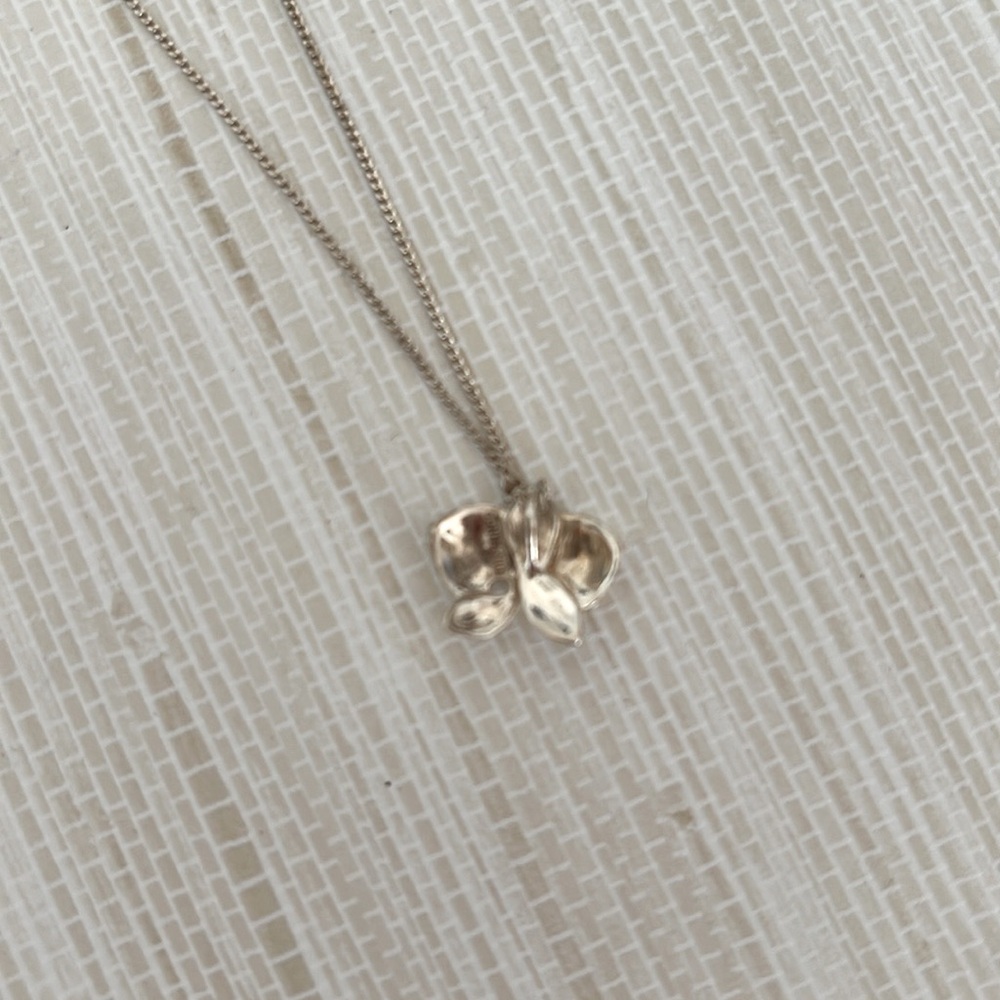 Sterling silver 925 hallmark butterfly necklace.